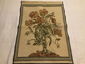 Vintage Tapestry Wall Hanging Pansies Flowers Art Design 17