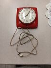 1950’s General Electric Red Wall Clock  Model 2H20 WORKS!!