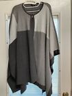 Jones New York Cape Sweater Color Block Light & Dark Gray Size L/XL