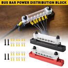 12V Terminal Block Bus Bar & 2x 12 Cover Distribution Bus Bar Auto Boat Power AA