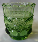 Vintage Green Pressed Glass Toothpick Holder