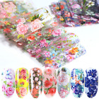 10Pcs Nail Foil Stickers Set For Nails Flowers Art Film Floral Nail Decals X2
