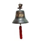 Antique Brass Ship Bell Nautical Hanging Door Fireman's Fire Bell with Rope