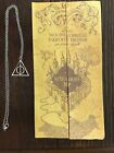 ~Harry Potter~ Marauder's Map Hogwarts School & Deathly Hallow Necklace!!!
