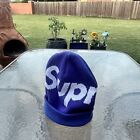 blue supreme beanie hat