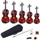 Natural 1/8 1/4 1/2 3/4 4/4 Maple Acoustic Violin Fiddle +Case+Bow+Rosin+Tuner