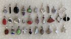 Sterling Silver Multi-Stone Pendant Jewelry Lot Of 30 Vintage Taxco 925 Mexico +