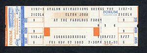 Original 1980 Elton John Unused Full Concert Ticket Los Angeles Forum Rocket Man
