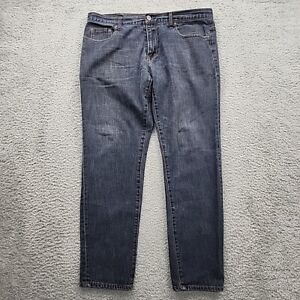 Aeropostale Jeans Mens Size 36X32 Blue Denim Dark Wash Super Skinny Boot Cut