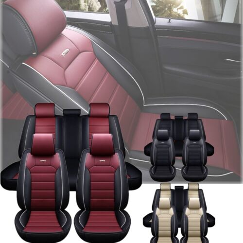 For Toyota Car Seat Cover Full Set 5-Seats Leather Front+Rear Protectors Cushion