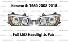 Kenworth T660 Full LED Headlights Sequential Turn Signals Chrome Pair 2008-2018 (For: Kenworth)