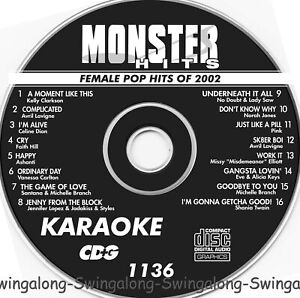 FEMALE POP HITS OF 2002 Karaoke CD+G MONSTER HITS VOL-1136 NEW In White Sleeve