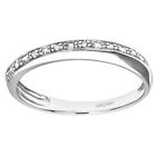 Jewelco London 9ct White Gold Diamond Pave Set Crossover Effect Eternity Ring