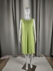 Lauren Ralph Lauren Womens 100% Cotton Green White Striped Midi Dress Size M
