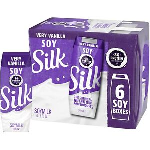 Silk Shelf-Stable Soy Milk Singles Very Vanilla Dairy-Free Vegan Non-GMO Proj...
