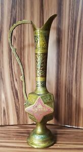 New ListingVintage brass Sarna pitcher etched Made in India.