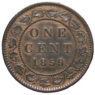 1859 Canada Large Cent Wide 9 Over 8 #22202