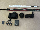 Canon EOS 5D Digital SLR Camera LOT with 50MM lense, battery Grip, 3 Batteries.