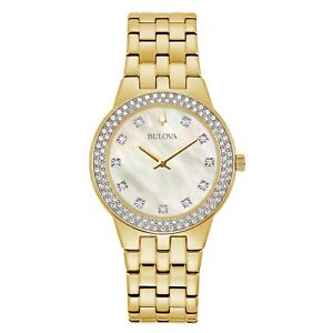 Bulova Women's Quartz Gold Diamond Accent Watch 33MM 98X124