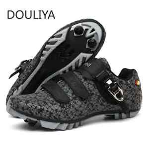 Reflective Cycling MTB Shoes Men Route Flat Cleat Road Bike Speed Sneaker