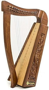 27 Inch Tall Celtic Irish Knee Harp 17 Strings Solid Wood Free Bag Strings Key