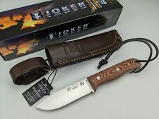 Joker Bushcraft Survival Knife Brown Micarta Handle Leather Sheath CM-112 Spain
