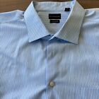 Rochester Men’s Dress Shirt 20 34/35 Pale Blue Pin Stripe Dry Cleaned Non-Iron
