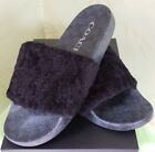 COACH MEN'S SLIDES WITH SHEARLING:NWT BLACK SIZE:11 or 12  C5973