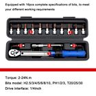 16PCS Torque Wrench Set 2-24N.m Torque Adjustable 1/4inch Ratchet Wrench Tools