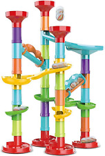 Marble Run Set Building Blocks Glass Marbles for Kids Ages 4-8 Girls Boys Toys