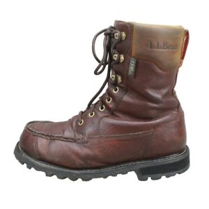 LL Bean Men's Kangaroo Upland Hunter's Boots Insulated Leather Brown Size 10 W