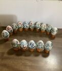 Lot Of 15 Princeton Gallery Porcelain Unicorn Eggs 1993 With Stands