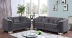 SPECIAL Modern Living Room Furniture - Gray Fabric Sofa Couch Loveseat Set IGDM