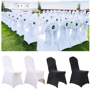 50-100PCS White FOLDING Stretch SPANDEX CHAIR COVERS Wedding Banquet Party Decor