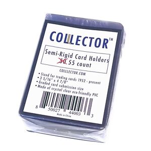 1,650 Semi Rigid Card Holder | PSA/BGS Graded Card Subs (30 pks of 55) FREE SHIP