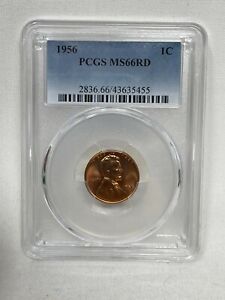 1956-P US Lincoln Wheat Cent Penny Uncirculated PCGS MS66 RED