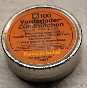 VINTAGE 1930S GERMANY VORDERLADER PERCUSSION RIFLE CAPS EMPTY TIN