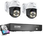 ZOSI 4K 8CH NVR 5MP PoE Security PT Camera System 2TB Auto Tracking 2-Way Audio