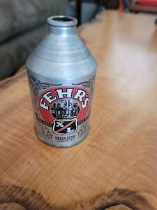 Vintage 1930's Fehr's X/L Cone Top Beer Can  Silver Bumper Crowntainer  Empty
