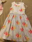 Mini Boden Girl's Floral Print Belted Cotton Dress Size 5-6 Y Cute Summer