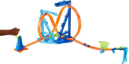 Hot Wheels Toy Car Track Set Infinity Loop Kit, 2 Stunt Set-Ups 1:64 Scale Car