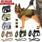 Tactical Dog Vest & Collar US Working Dog Military Harness with Handle No-pull