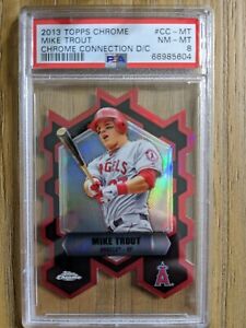 2013 Topps Chrome MIKE TROUT Chrome Connection Die-Cut PSA8 -GREAT DISPLAY&VALUE