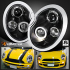 Black Fits 2002-2006 Mini Cooper S Replacement LED Halo Projector Headlights (For: Mini Cooper S)