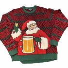 Mens Ugly Christmas Sweater Large With Pouch For Drink