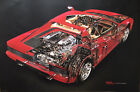 Ferrari Testarossa Cutaway-Art - 1985 David Kimble. O/P 24”x 36” Car Poster! 😀!