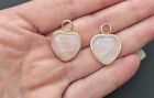 Pink Quartz 14kt Gold Dangle Heart Shaped Earring Enhancers
