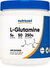 Nutricost L-Glutamine Powder 250 Grams - 50 Servings, Non-GMO, Gluten Free