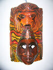 Aztec Mayan Wood Hand Carved Painted Mask Belize Folk Art 16