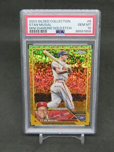 New Listing2023 TOPPS GILDED COLLECTION STAN MUSIAL MINI DIAMOND GOLD ETCH /50 PSA 10 MG5